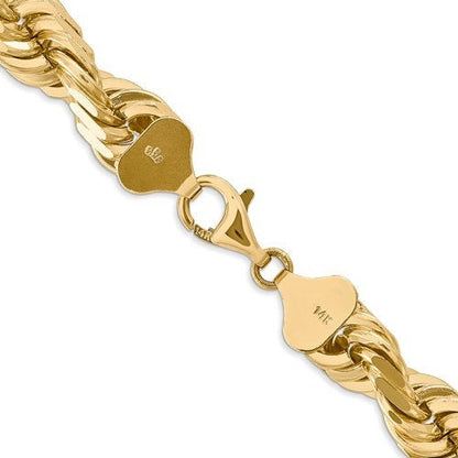 14k solid yellow gold 10mm diamond cut rope bracelet anklet choker necklace pendant chain