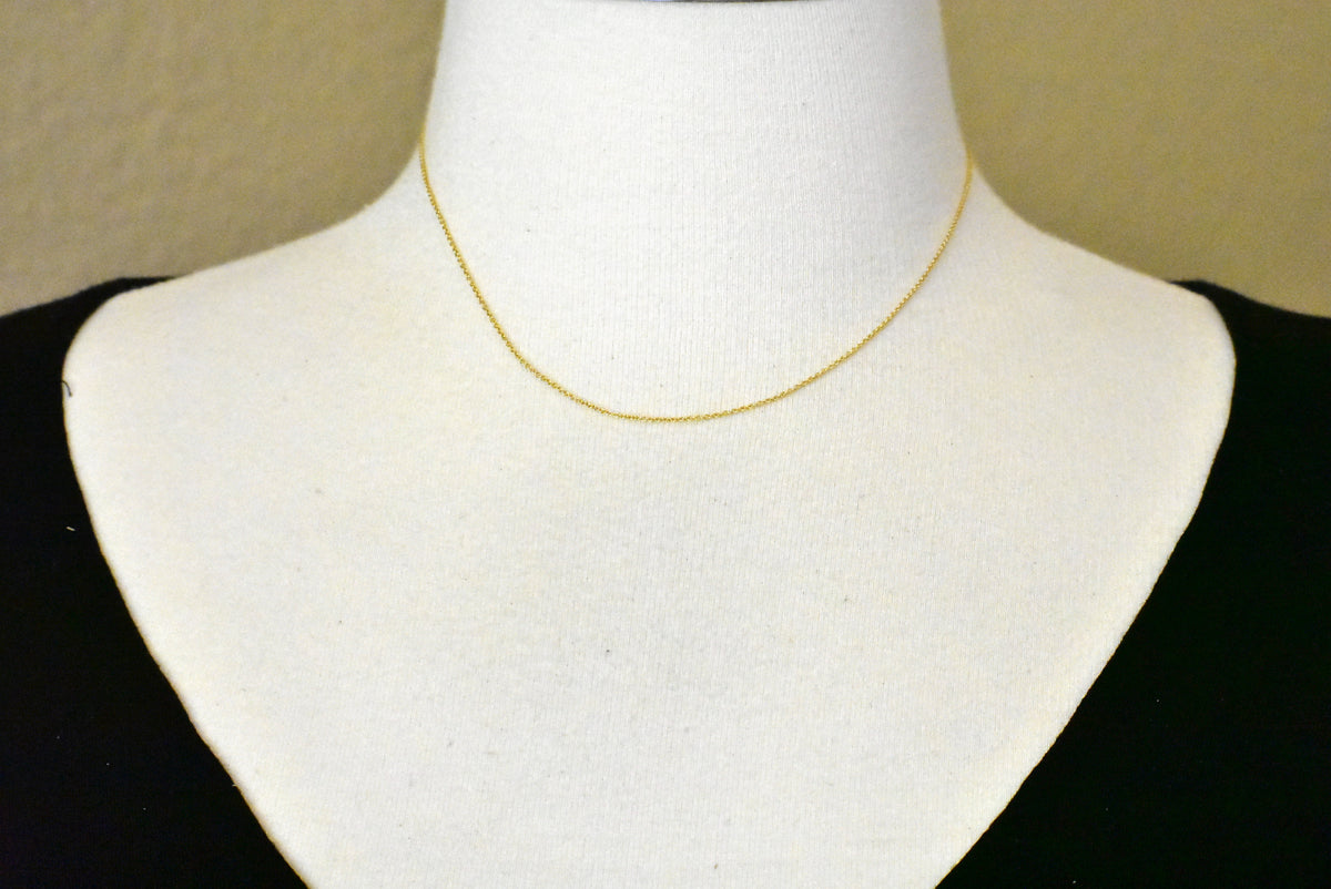 14k yellow gold 0.90mm cable bracelet anklet choker necklace pendant chain lobster clasp