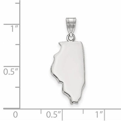 14k gold or sterling silver illinois il state map pendant charm personalized monogram
