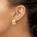 將圖片載入圖庫檢視器 14K Yellow Gold Non Pierced Clip On J Hoop Earrings
