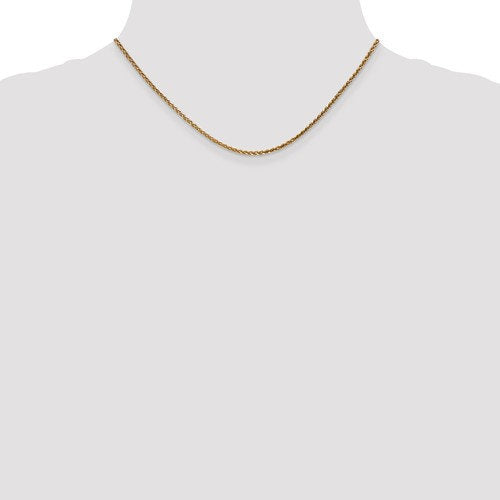 14k rose gold 1.8mm diamond cut spiga wheat bracelet anklet necklace choker pendant chain