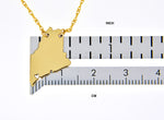 Load image into Gallery viewer, 14k Gold 10k Gold Silver Maine State Map Necklace Heart Personalized City
