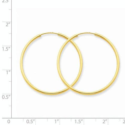 14k yellow gold classic endless round hoop earrings 30mm x 1.5mm
