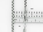 Load image into Gallery viewer, 14K White Gold 3.6mm Round Box Bracelet Anklet Choker Necklace Pendant Chain Lobster Clasp
