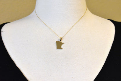 14k gold or sterling silver minnesota mn state map pendant charm personalized monogram
