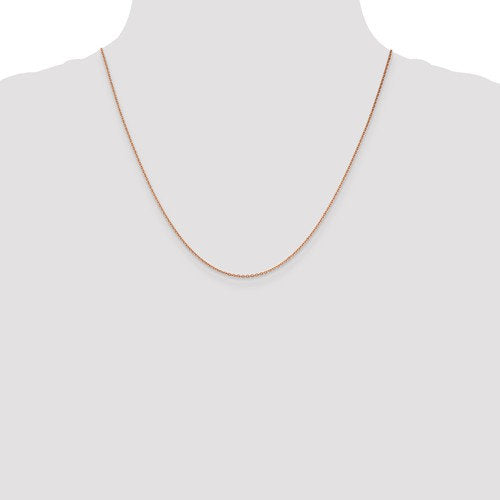 14k rose gold 1.4mm diamond cut cable choker necklace pendant chain