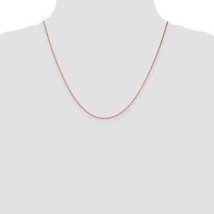 14k Rose Gold 1.4mm Diamond Cut Cable Choker Necklace Pendant Chain