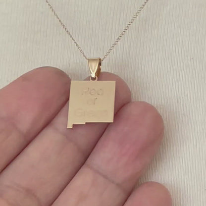 14K Gold or Sterling Silver New Mexico NM State Map Pendant Charm Personalized Monogram