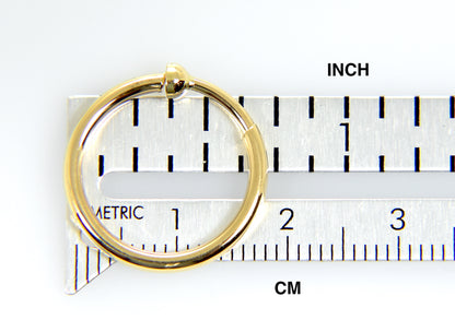 14k yellow gold hoop non pierced clip on endless round hoop earrings 19mm x 2mm