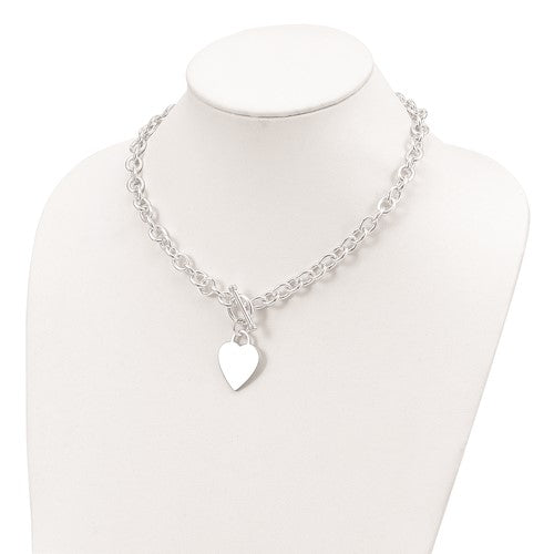 sterling silver heart tag toggle necklace custom engraved personalized monogram 18 inches