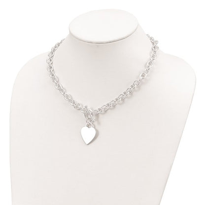 sterling silver heart tag toggle necklace custom engraved personalized monogram 18 inches