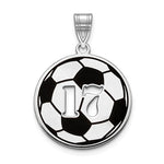 Lataa kuva Galleria-katseluun, 14k 10k Gold Sterling Silver Soccer Ball Personalized Pendant Charm
