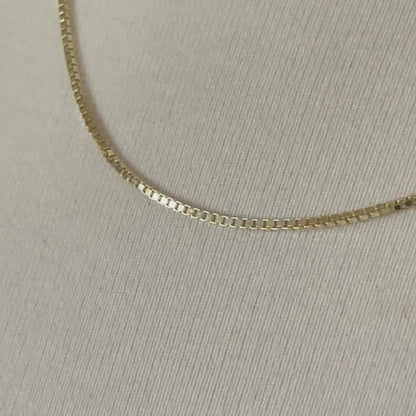 14K Yellow Gold 1.5 mm Polished Box Bracelet Anklet Choker Necklace Pendant Chain