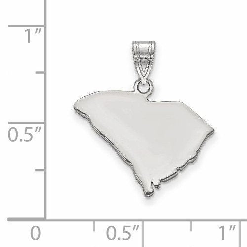 14k gold or sterling silver south carolina sc state map pendant charm personalized monogram