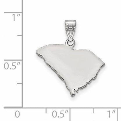14k gold or sterling silver south carolina sc state map pendant charm personalized monogram