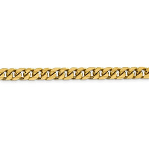 14K Yellow Gold 6.25mm Miami Cuban Link Bracelet Anklet Choker Necklace Pendant Chain
