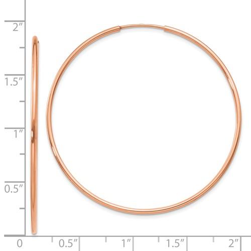 14k rose gold classic endless round hoop earrings 44mm x 1.25mm