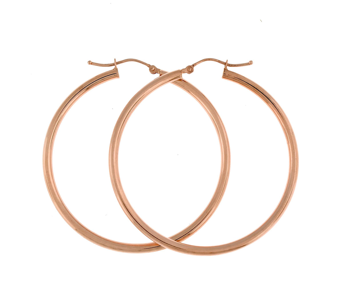14k rose gold classic round hoop earrings 44mm x 2.5mm
