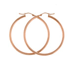 Lataa kuva Galleria-katseluun, 14K Rose Gold Classic Round Hoop Earrings 44mm x 2.5mm

