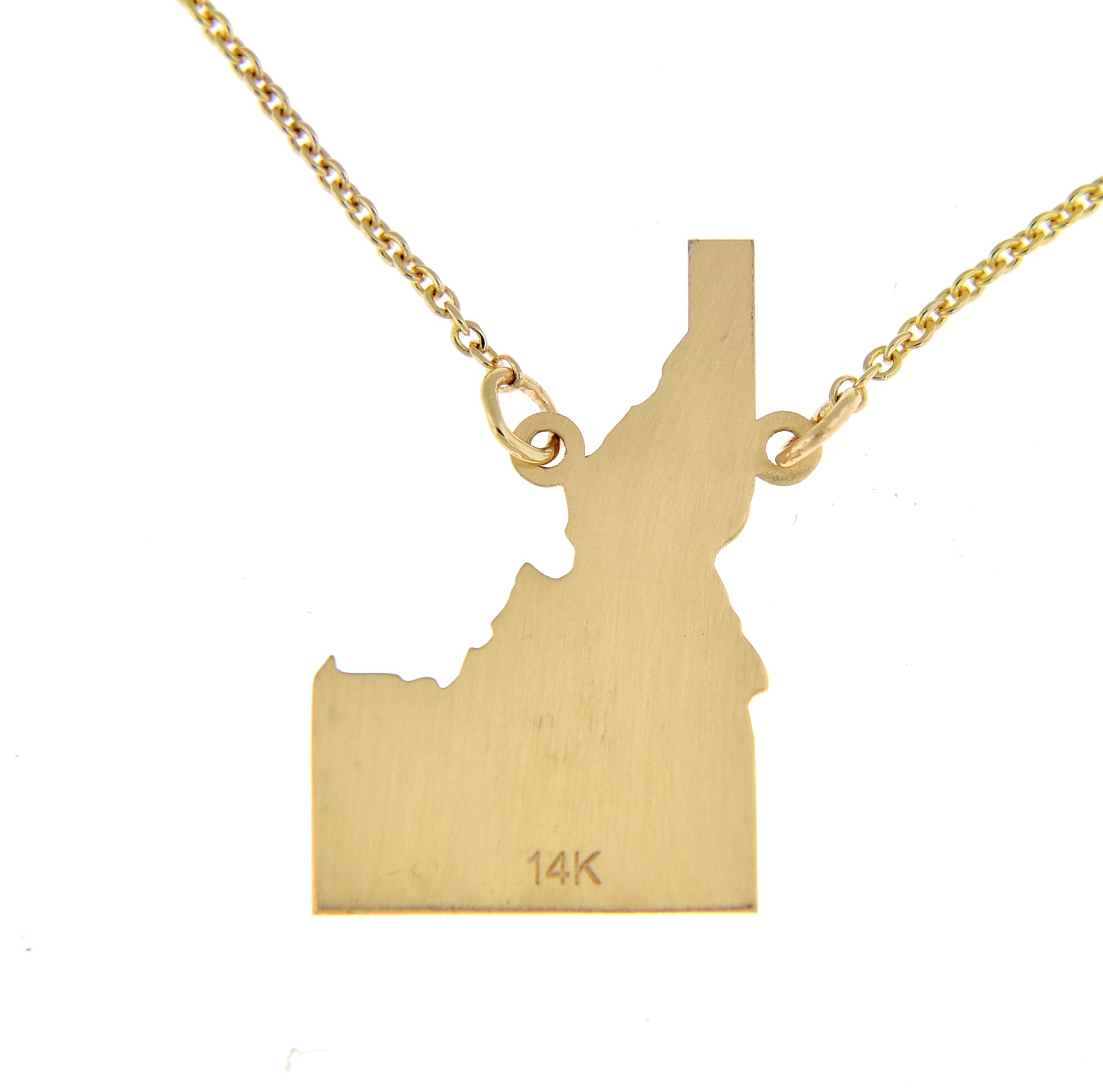 14K Gold or Sterling Silver Idaho ID State Name Necklace Personalized Monogram