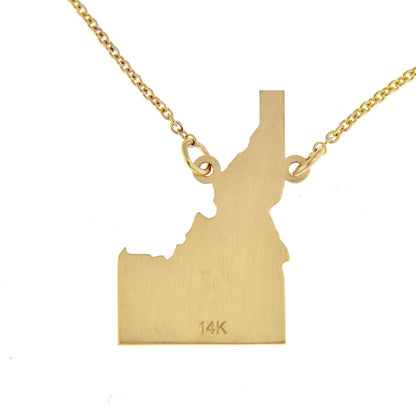14k gold or sterling silver idaho id state name necklace personalized monogram