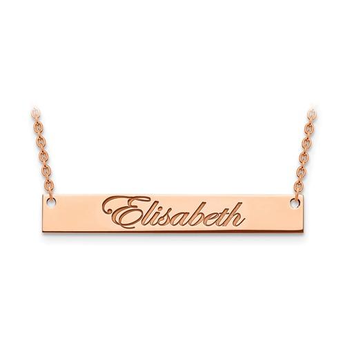 14k 10k gold sterling silver large name bar nameplate necklace personalized