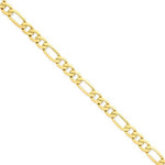 將圖片載入圖庫檢視器 14K Yellow Gold 8.75mm Flat Figaro Bracelet Anklet Choker Pendant Necklace Chain
