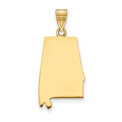 14k gold or sterling silver alabama  al state pendant charm personalized monogram