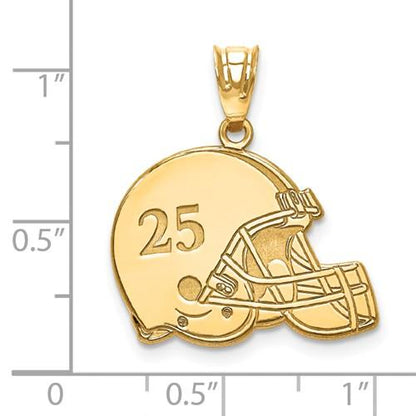 14k 10k gold sterling silver football helmet personalized pendant