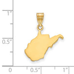 將圖片載入圖庫檢視器 14K Gold or Sterling Silver West Virginia WV State Map Pendant Charm Personalized Monogram
