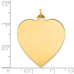 Load image into Gallery viewer, 14k Yellow Gold 27mm Heart Disc Pendant Charm Personalized Monogram Engraved
