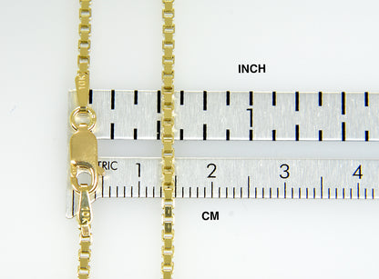 10k yellow gold 2mm box bracelet anklet choker necklace pendant chain