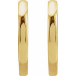 Lataa kuva Galleria-katseluun, Platinum 14K Solid Yellow Rose White Gold 15mm Classic Round Huggie Hinged Hoop Earrings
