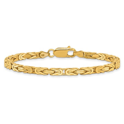 14k solid yellow gold 3.25mm byzantine bracelet anklet necklace choker pendant chain