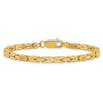 Afbeelding in Gallery-weergave laden, 14K Solid Yellow Gold 3.25mm Byzantine Bracelet Anklet Necklace Choker Pendant Chain
