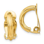 Lataa kuva Galleria-katseluun, 14k Yellow Gold Non Pierced Clip On Omega Back J Hoop Earrings
