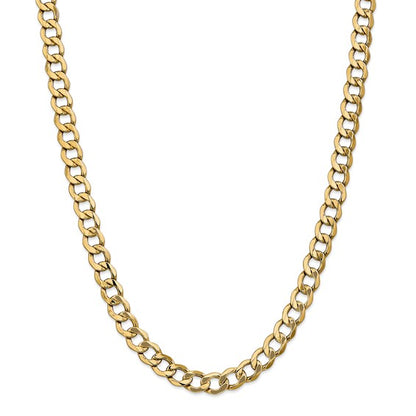 14k yellow gold 8mm curb link bracelet anklet choker necklace pendant chain