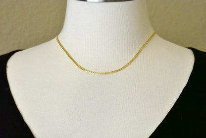 14k yellow gold 2.2mm beveled curb link bracelet anklet choker necklace pendant chain