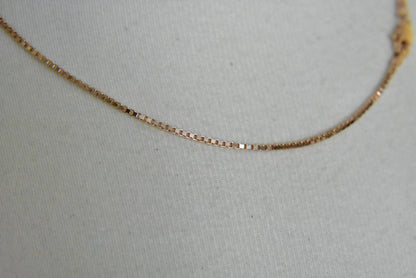 14k rose gold 1.3mm box link bracelet anklet choker necklace pendant chain