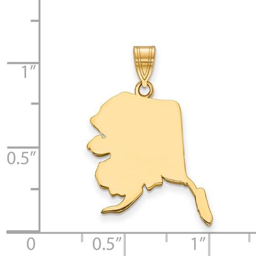 14k gold or sterling silver alaska ak state pendant charm personalized monogram