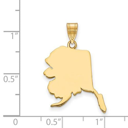 14k gold or sterling silver alaska ak state pendant charm personalized monogram