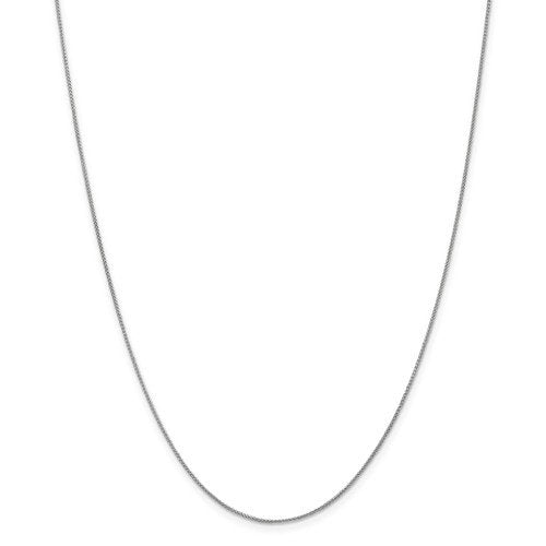 14k white gold 0.8mm spiga wheat choker necklace pendant chain