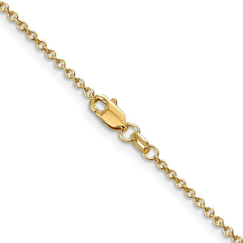 14k yellow gold 1.4mm round open link cable bracelet anklet choker necklace pendant chain