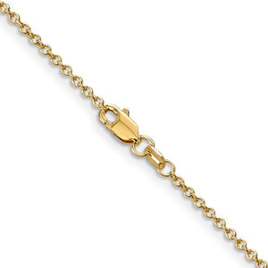 14k Yellow Gold 1.4mm Round Open Link Cable Bracelet Anklet Choker Necklace Pendant Chain