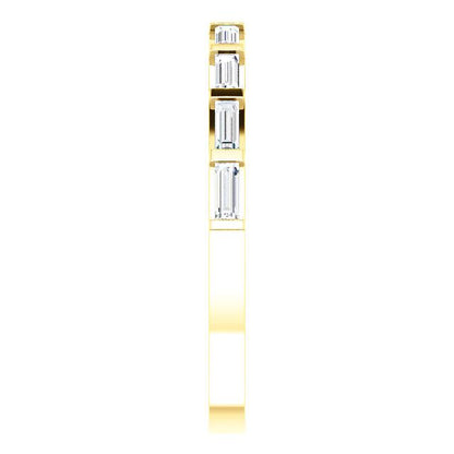 platinum 14k yellow white rose gold 1/4 ctw diamond baguette wedding anniversary band ring