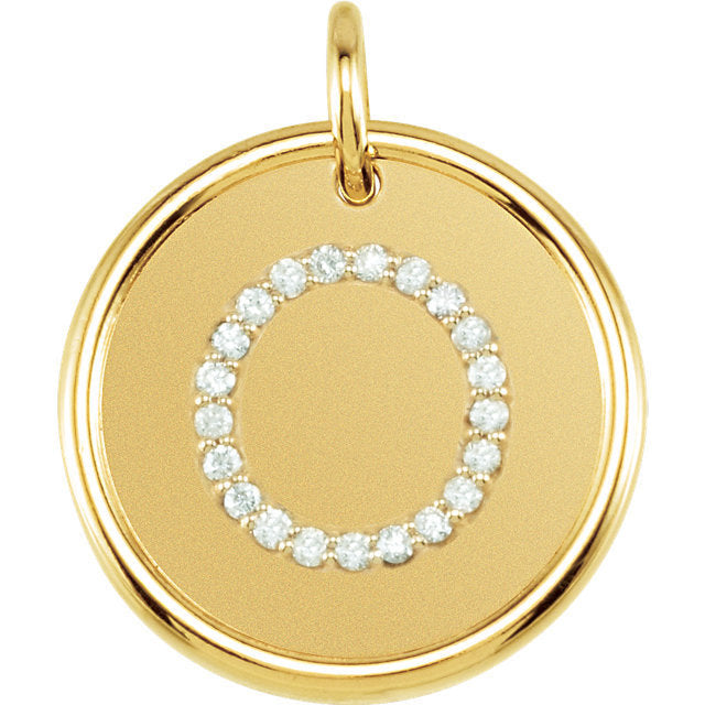 14K Yellow Rose White Gold Genuine Diamond Uppercase Letter O Initial Alphabet Pendant Charm Custom Made Engraved Personalized