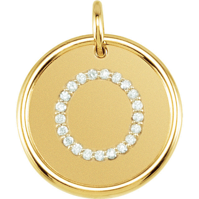 14k yellow rose white gold genuine diamond uppercase letter o initial alphabet pendant charm custom made engraved personalized