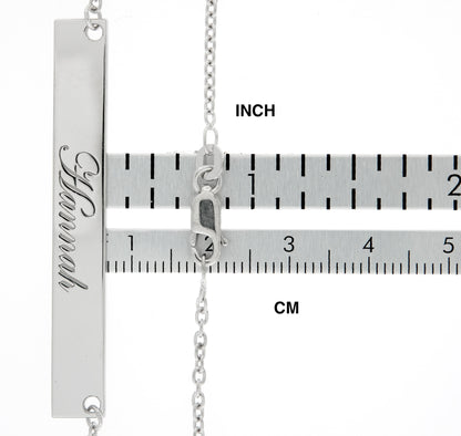 14k 10k gold sterling silver large name bar nameplate necklace personalized