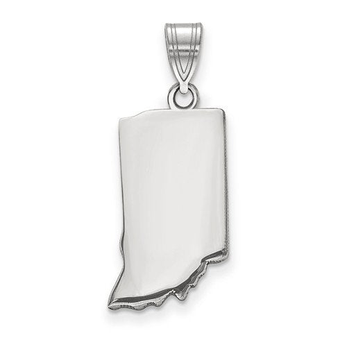 14k gold or sterling silver indiana in state map pendant charm personalized monogram