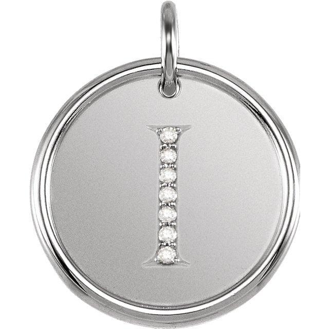 14k yellow rose white gold genuine diamond uppercase letter i initial alphabet pendant charm custom made to order personalized engraved